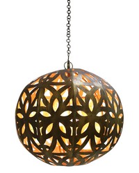 Cut-Out Design Four Light Spherical Chandelier Dark Gold by   
