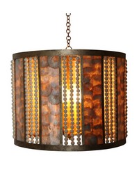 Bead Drum Chandelier Antique Gold Iron by   