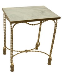Ant Gold Twisted Iron Side Table by   