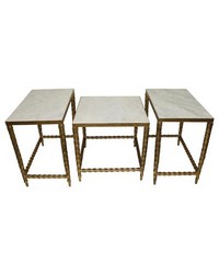 S 3 Cocktail Tables W Marble Top by   