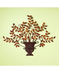 Antique Brown Urn W tuscan Leaves Grill by   