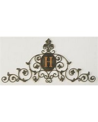 Monogrammed Wall Grille with Fleur de Lis by   