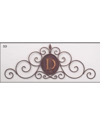 Rustic Brown Gold Scroll Monogram Gril by   