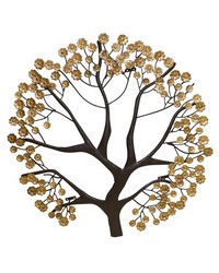 Brown Ital Gold Wall Tree Card Holder by   