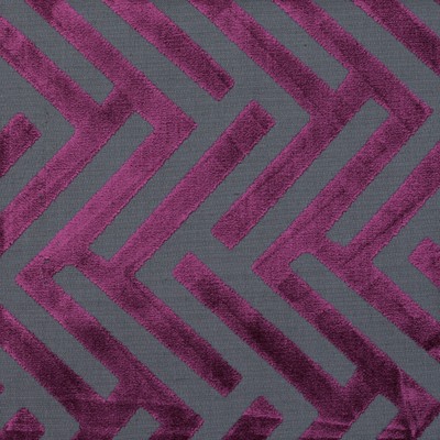 Novel Kosse Amethyst in 142 Purple Upholstery Rayon  Blend Patterned Chenille  Geometric   Fabric