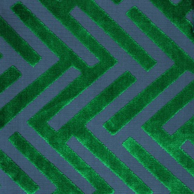 Novel Kosse Emerald in 142 Green Upholstery Rayon  Blend Patterned Chenille  Geometric   Fabric
