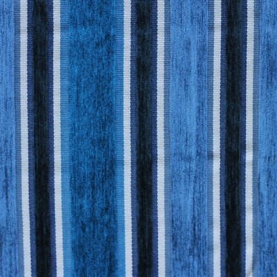 Novel Carmello Azure in 144 Blue Upholstery RAYON  Blend Fire Rated Fabric Patterned Chenille  Wide Striped   Fabric