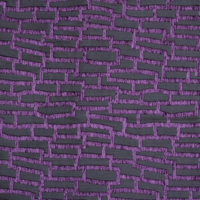 Novel Kaylee Plum in 143 Purple Upholstery Polyester Fire Rated Fabric Geometric   Fabric