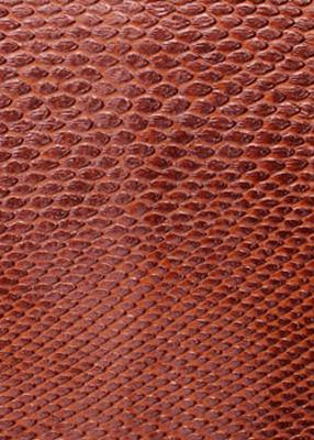 Novel Sedgewick Cinnabar in Exotic Faux Leather I Orange Polyurethane Animal Skin   Fabric
