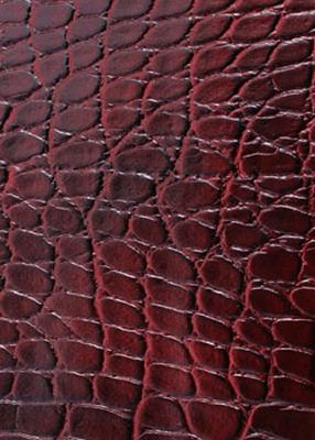 Novel Tiller Deep Red in Exotic Faux Leather I Red Poly  Blend Animal Skin   Fabric