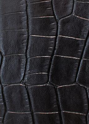 Novel Tiller Midnight in Exotic Faux Leather I Black Poly  Blend Animal Skin   Fabric