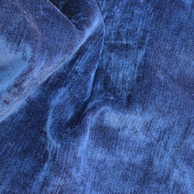 Novel Whitman Indigo in Euro Velvet Colors Blue Acrylic  Blend Solid Velvet   Fabric