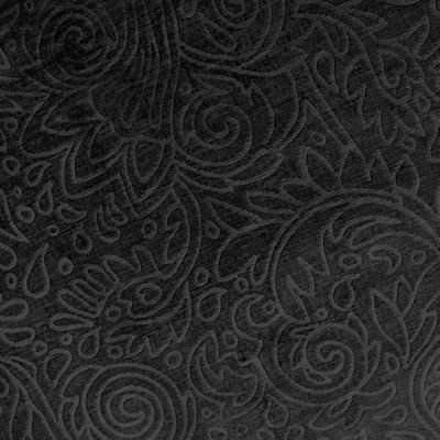 Novel Whittaker Black in Euro Velvet Colors Black Polyester Fire Rated Fabric