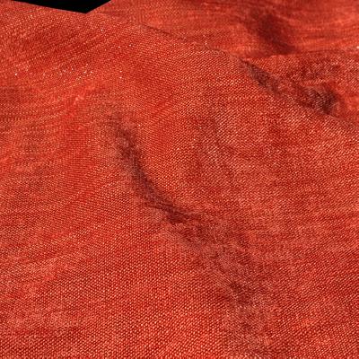 Novel Vance Tangerine in Metallic Textures Orange Polyester  Blend Fire Rated Fabric