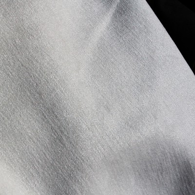 Novel Tigris Silver Snow in 358 White Upholstery ACRYLIC  Blend Fire Rated Fabric Solid Velvet   Fabric