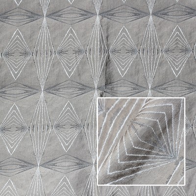 Novel Thatcher Grey Stone in 365 Grey Multipurpose POLYAMIDE  Blend Fire Rated Fabric Contemporary Diamond  Faux Silk Print   Fabric