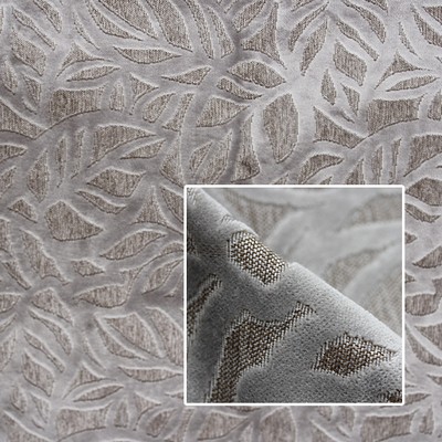 Novel Paparazzi Sterling in 366 Silver Upholstery VISCOSE  Blend Fire Rated Fabric Leaves and Trees  Patterned Velvet   Fabric