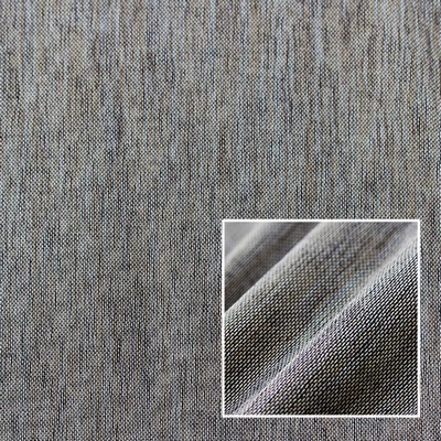 Novel Bliss Pewter in 369 Silver Drapery Polyester  Blend Fire Rated Fabric NFPA 701 Flame Retardant  Flame Retardant Drapery  Faux Linen  Extra Wide Sheer   Fabric