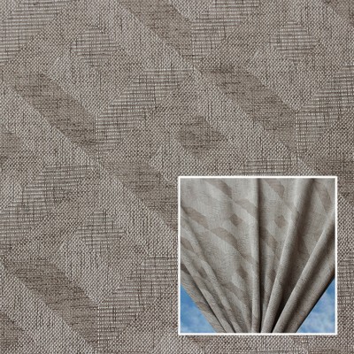 Novel Soiree Taupe in 369 Brown Drapery Polyester  Blend Fire Rated Fabric Geometric  NFPA 701 Flame Retardant  Faux Linen  Extra Wide Sheer   Fabric