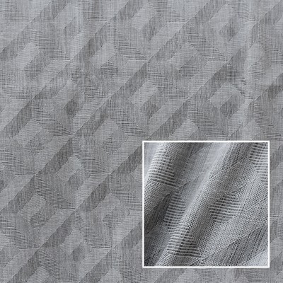 Novel Soiree Silver in 369 Silver Drapery Polyester  Blend Fire Rated Fabric Geometric  NFPA 701 Flame Retardant  Faux Linen  Extra Wide Sheer   Fabric