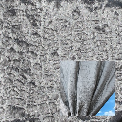 Novel Monro Charcoal in 371 Grey Drapery Linen  Blend Animal Print  Striped Linen   Fabric