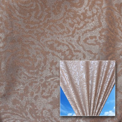 Novel Rose Berry Bronze in 371 Gold Drapery Polyester Fire Rated Fabric NFPA 701 Flame Retardant  Classic Jacquard   Fabric