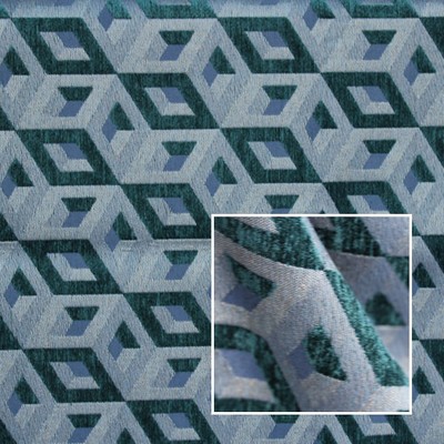 Novel Lanark Agean in 372 Upholstery Viscose  Blend Fire Rated Fabric Contemporary Diamond  Patterned Velvet   Fabric
