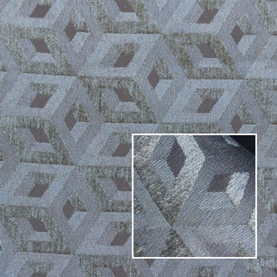 Novel Lanark Metal in 372 Grey Upholstery Viscose  Blend Fire Rated Fabric Contemporary Diamond  Patterned Velvet   Fabric