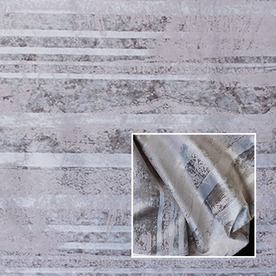 Novel Elenora Platinum in 372 Silver Upholstery Cotton  Blend Fire Rated Fabric Fire Retardant Velvet and Chenille  Striped Velvet   Fabric