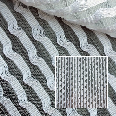 Novel Glyn Ice in 373 Sheer Linen  Blend Striped Linen  Checks and Striped Sheer  Extra Wide Sheer   Fabric