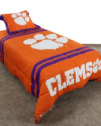 Clemson Tigers Reversible 3 Piece Comforter Set Queen by   