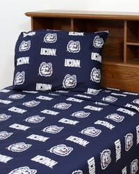 Connecticut Huskies Printed Sheet Set  Queen  Solid by   