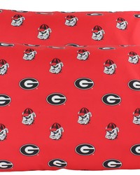 Georgia Bulldogs Pillowcase Pair King Solid by   