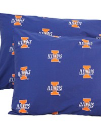 Illinois Fighting Illini Pillowcase Pair  Solid by   