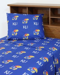 Kansas Jayhawks Printed Sheet Set  Full  Solid by   