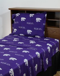 Kansas State Wildcats Printed Sheet Set  Twin  Solid by   