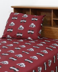 Mississippi State Bulldogs Printed Sheet Set  King  Solid by   