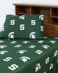 Michigan State Spartans Printed Sheet Set  Full  Solid by   