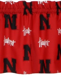 Nebraska Huskers Printed Curtain Valance  84 in  x 15 in  by   