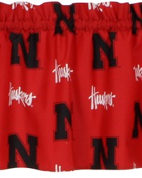 Nebraska Huskers Printed Curtain Valance  84 in  x 15 in  by   