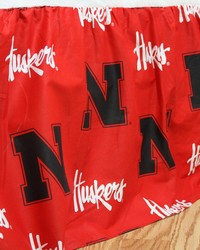 Nebraska Huskers Printed Dust Ruffle  Queen by   