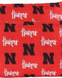 Nebraska Huskers Pillowcase Pair King Solid by   