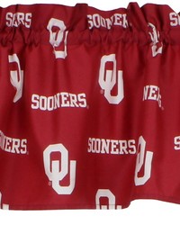 Oklahoma Sooners Printed Curtain Valance  84 in  x 15 in  by   