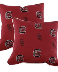 South Carolina Gamecocks Outdoor Decorative Pillow Pair  2 16 in  x 16 in  Pillows by   