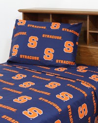 Syracuse Orangemen Printed Sheet Set  Twin  Solid by   