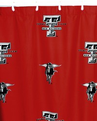 Texas Tech Red Raiders Printed Shower Curtain Cover  70 in  x 72 in  by   