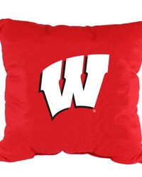 Wisconsin Badgers 16in x 16in Decorative Pillow - 2 ColorsUnique Logos on Both Sides by   