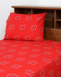 Wisconsin Badgers Printed Sheet Set  Twin  Solid by   