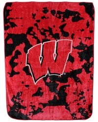 Wisconsin Badgers 63in x 86in Raschel Throw Blanket by   
