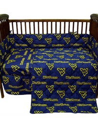West Virginia Mountaineers 5 piece Baby Crib Set by   